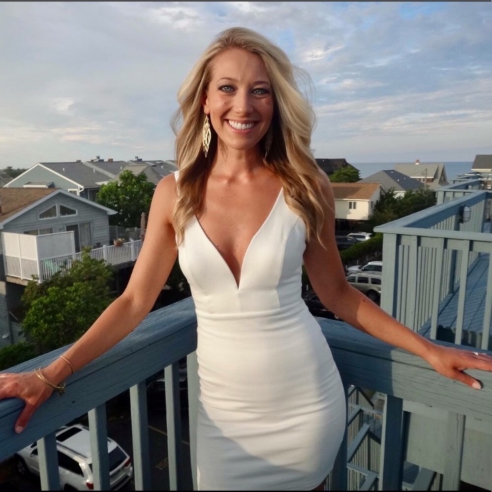 White bodycon dress worn once for Bachelorette.